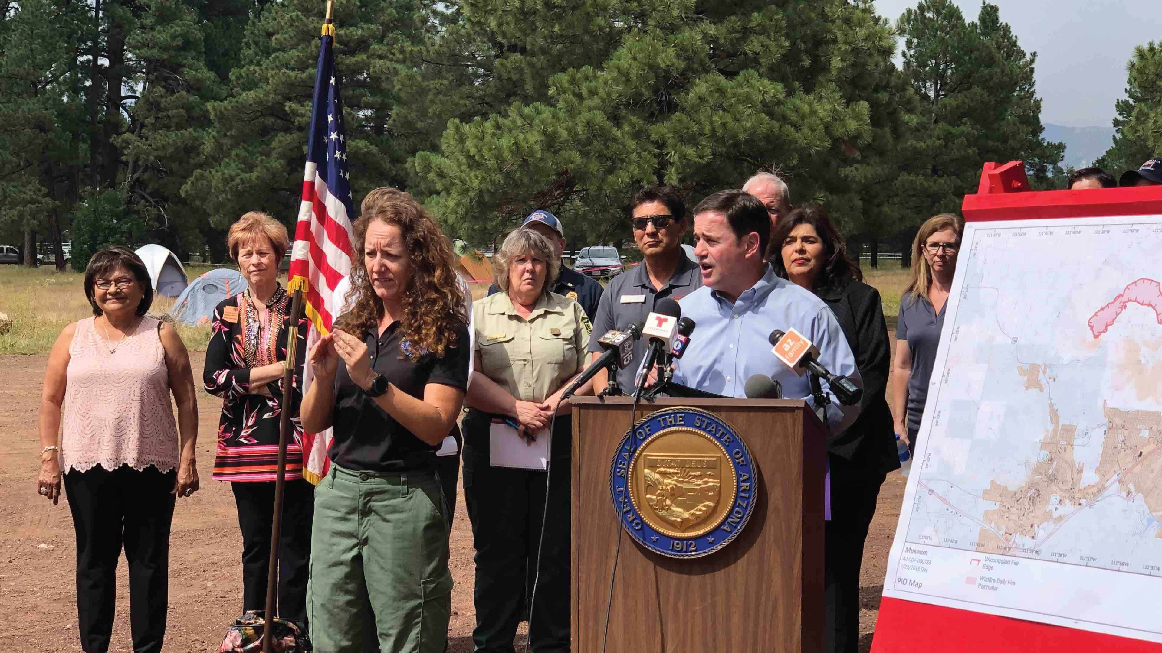 Governor Doug Ducey After Surveying the Museum Fire Declares State of Emergency